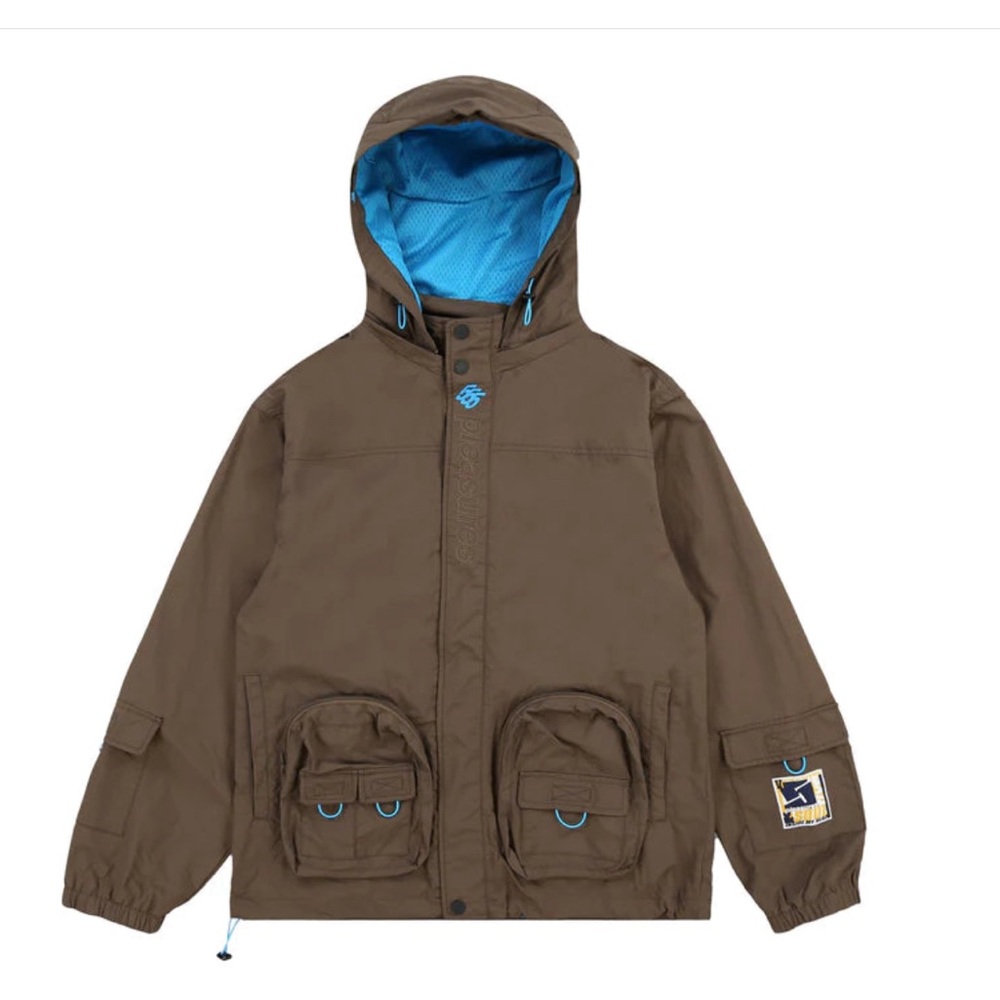 Pleasures x triple five soul Brown Raincoat with Blue Highlights
